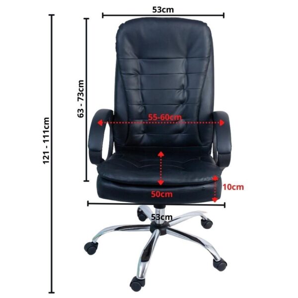 Cadeira de Escritório Presidente Prizi Sturdy – Preta – Suporta até 200Kg - Imagem 4