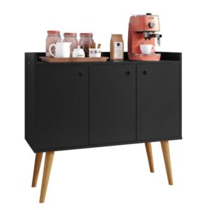 Aparador Buffet 3 Portas Cantinho Café Bar Pequeno Canto Cozinha Sala Escritório Moderno Wood – Rpm