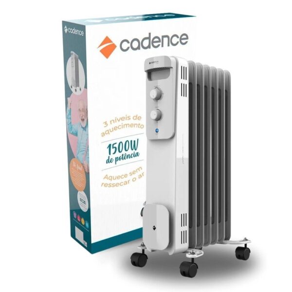 Aquecedor de Ambiente a Óleo Eiciente Silencioso Não Resseca 110V e 220V Cadence 1500W - Imagem 2