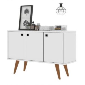 Buffet Retrô Branco – Balcão Aparador p Área Gourmet 3 Portas