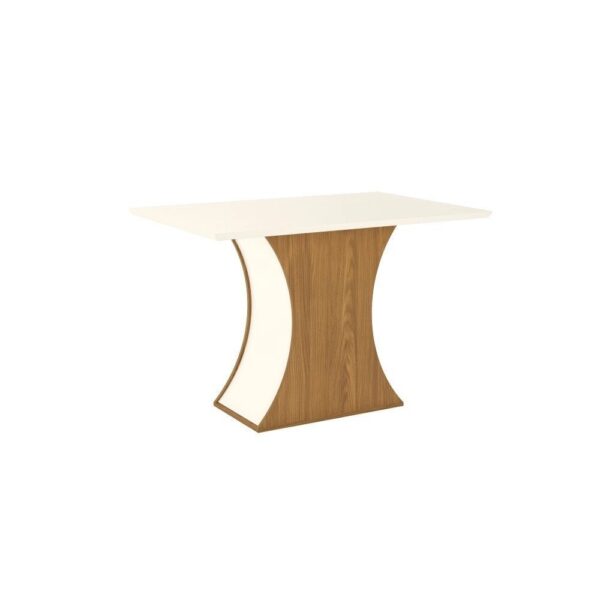 Conjunto de Mesa de Jantar Luna I com Vidro e 6 Cadeiras Grécia Veludo Creme e Off White - Imagem 2
