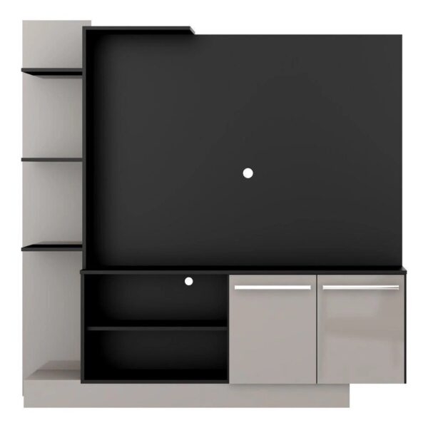 Estante para TV até 55 Multimóveis Denver FG2473 Preta/Lacca Fumê - Imagem 2