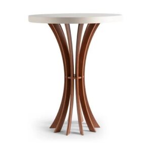 Mesa de Canto Cálice Redonda 50cm (tampo) x 60cm de Altura – Branco