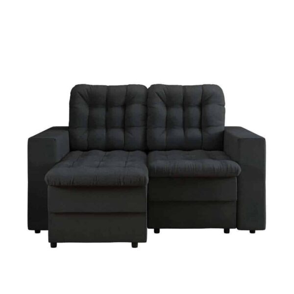 Sofá 2 Lugares Retrátil Lubeck Plush Suede Grafite 140 cm - Imagem 2