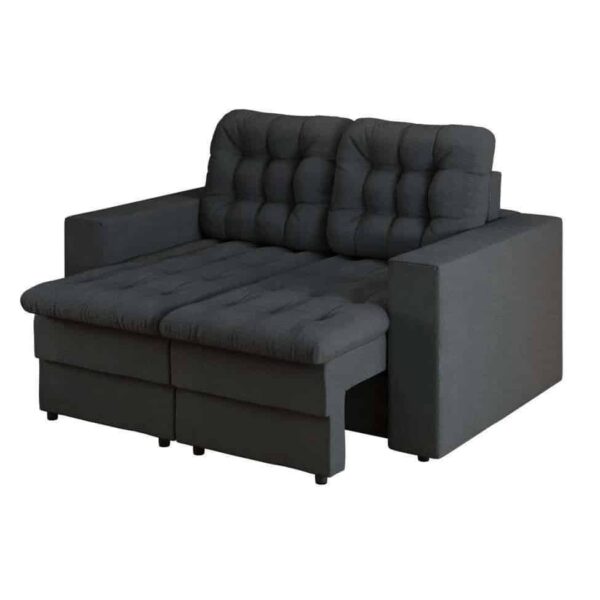Sofá 2 Lugares Retrátil Lubeck Plush Suede Grafite 140 cm - Imagem 3