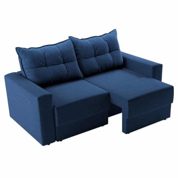 Sofá 2 Lugares Retrátil Lubeck Suede Azul Marinho 140 cm - Imagem 2