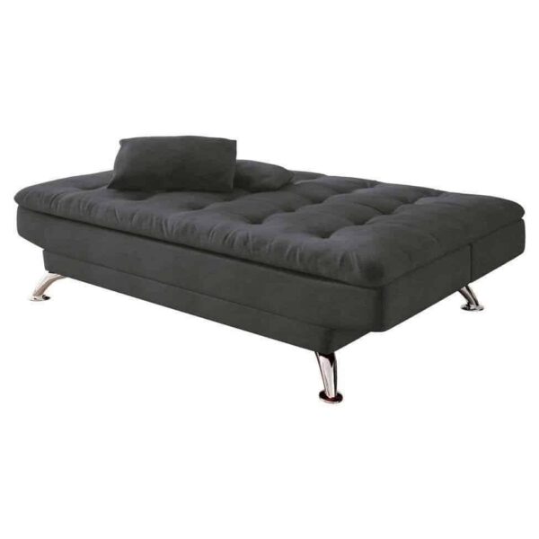 Sofá-Cama 3 Lugares Casal Premium Suede Cinza - Imagem 3
