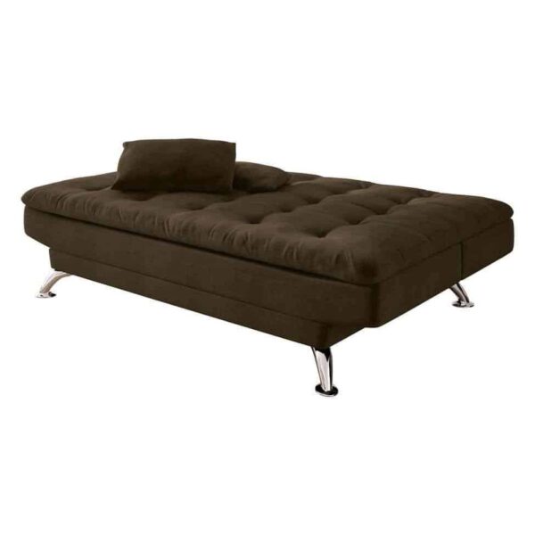 Sofá-Cama 3 Lugares Casal Premium ii Suede Café - Imagem 3
