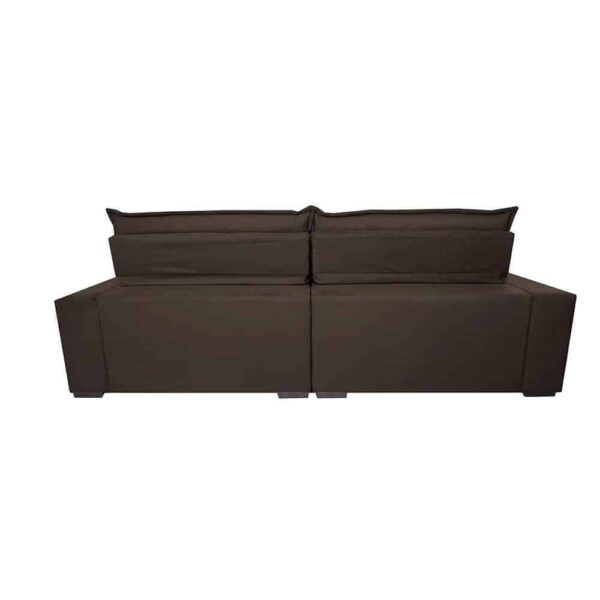 Sofá Retrátil e Reclinável 2,75m Molas Ensacadas Cama inBox Spazus com Bordado 3D Velusoft Café - Imagem 3