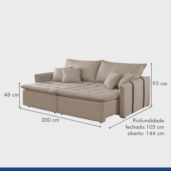Sofá Cama 200cm Detroid Yescasa - Imagem 3