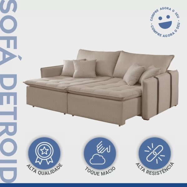 Sofá Cama 200cm Detroid Yescasa - Imagem 4
