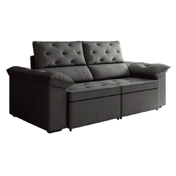 Sofá Retrátil 2 Lugares 1,50m Inglaterra Suede Marrom Selmer